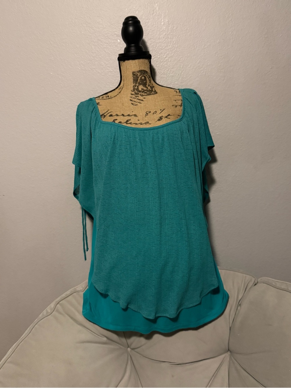 Alyx Teal Layered Square-Neck Tunic